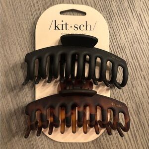 Kitsch Matte Black and Tortoise Hair Claw Clips